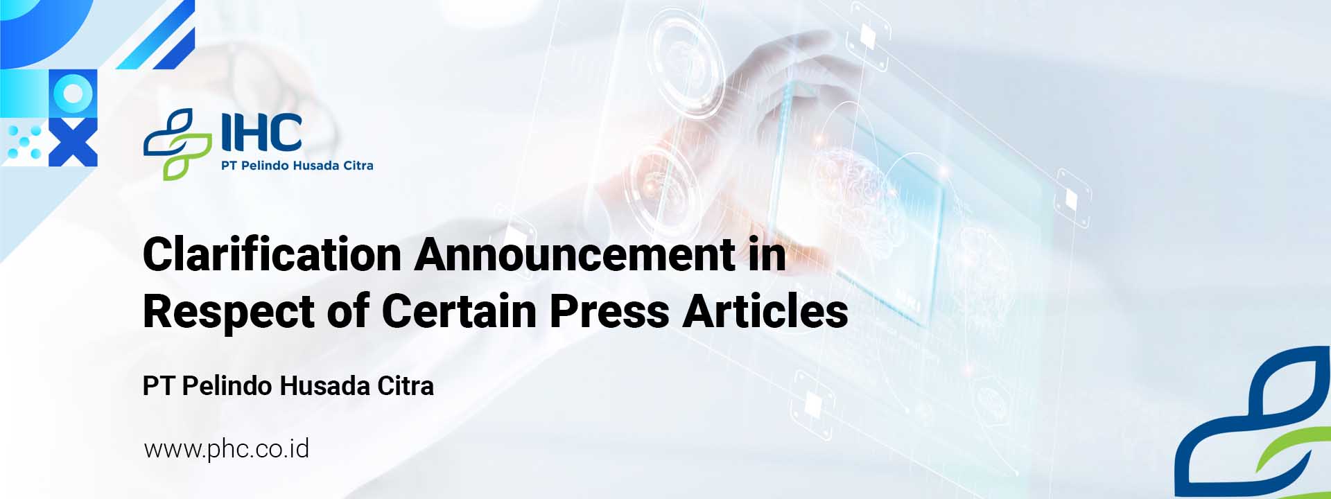 Clarification Announcement in Respect of Certain Press Articles