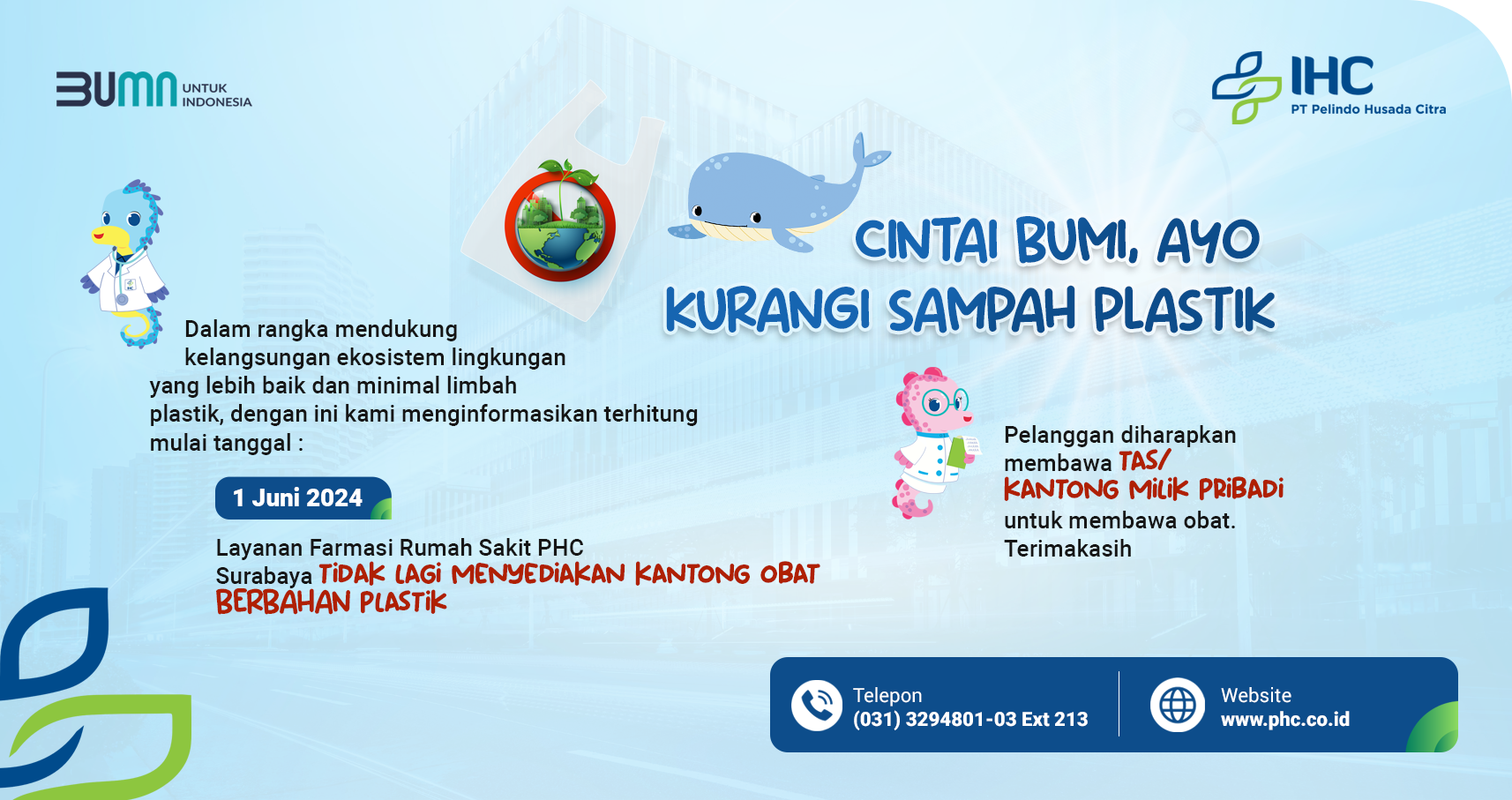 PHC Ajak Pasien Cintai Bumi dengan Mengurangi Sampah Plastik